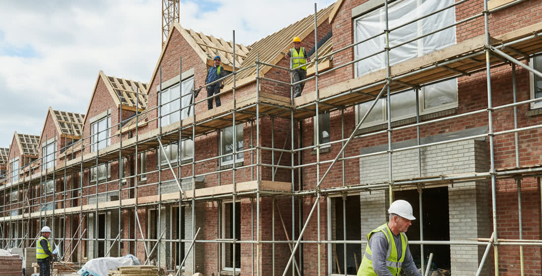 New build residential housing estate under construction