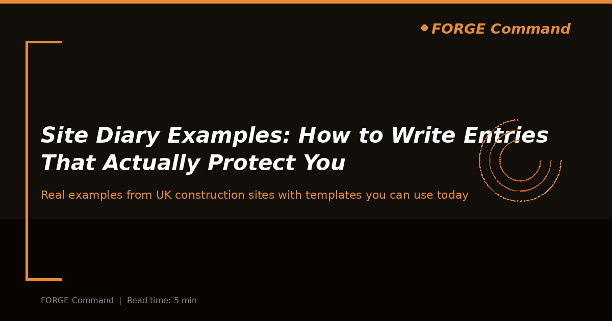 Site Diary Examples: How to Write a Construction Site Diary That Actually Protects You